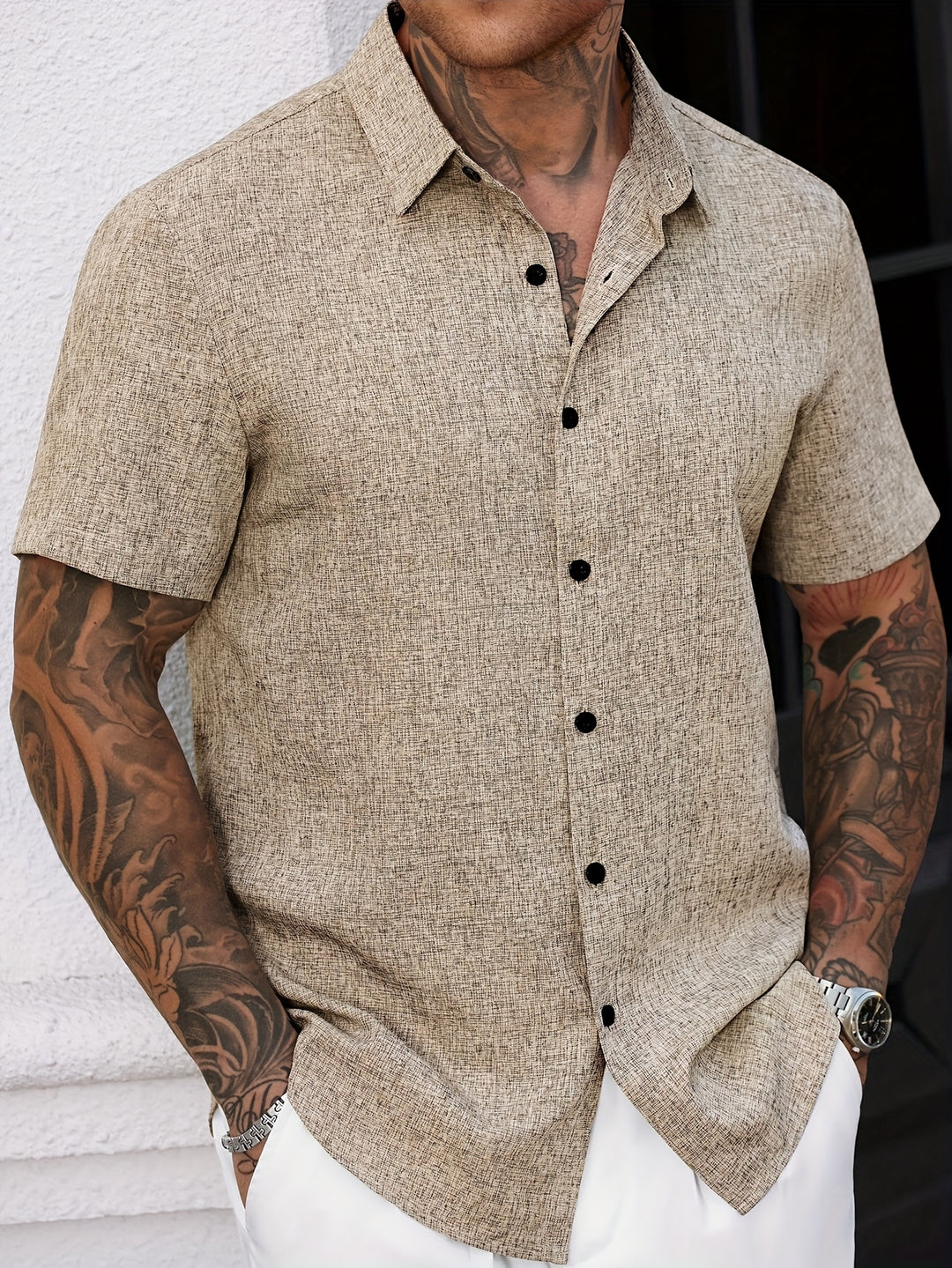 Herren Hemd | Einfarbig & Leicht | Kurzarm & Kentkragen | Sommer