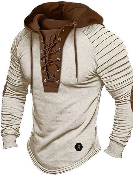Fletcher | Herren Hoodie mit Kapuze & Schnürung | Streetwear Two-Tone Style