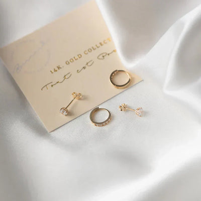 Ludovika® | Larmes de Lune Stein-Ohrstecker Gold