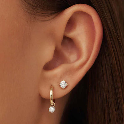 Ludovika® | Larmes de Lune Stein-Ohrstecker Gold