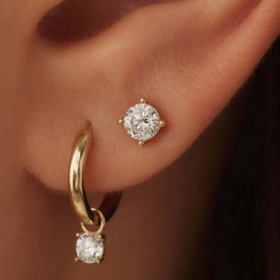 Ludovika® | Larmes de Lune Stein-Ohrstecker Gold