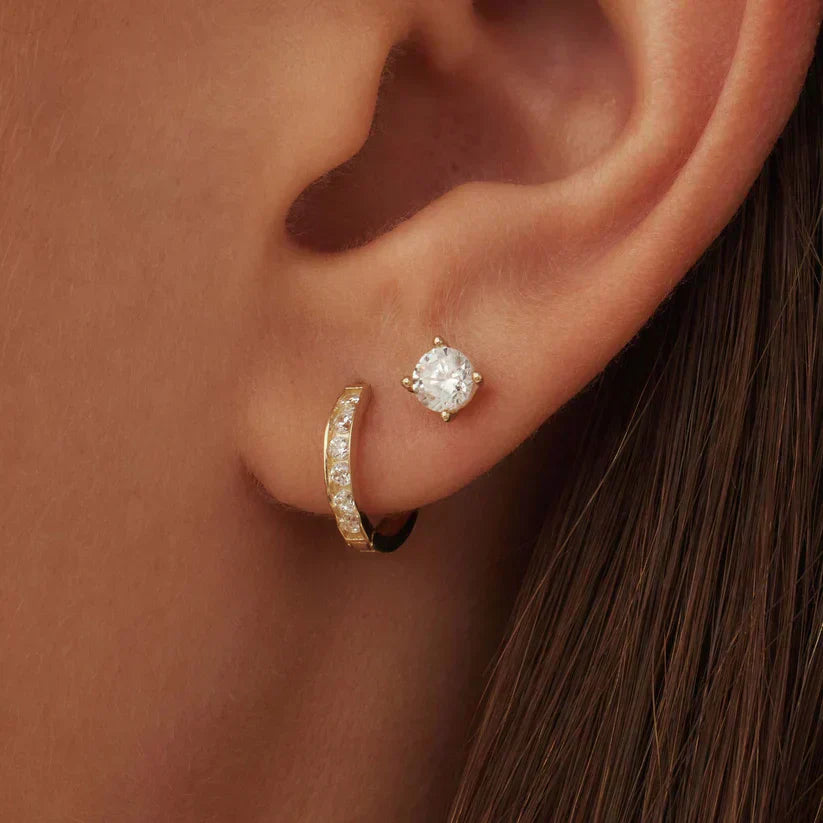 Klarissa® | Brillane Stein-Ohrringe Set Gold