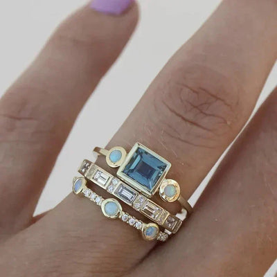 Charm - Vintage Blauer Kristallring