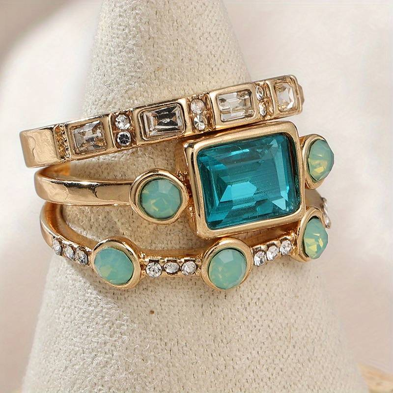 Charm - Vintage Blauer Kristallring