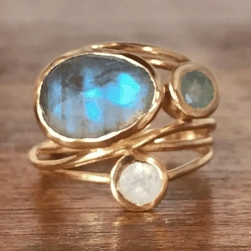 Anika® | Blauer Mondsteinring