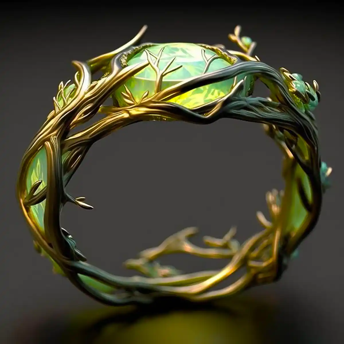 Aina™ | Grüner Opal Natur Ring