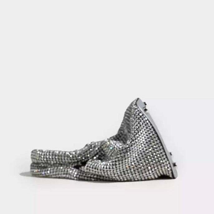 Glitzernde Strass Abendtasche Damen – Mini Clutch mit Schulterkette