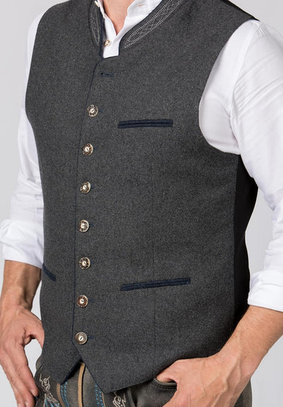 Herren Trachtenhemd | Elegantes Vest mit Stehkragen