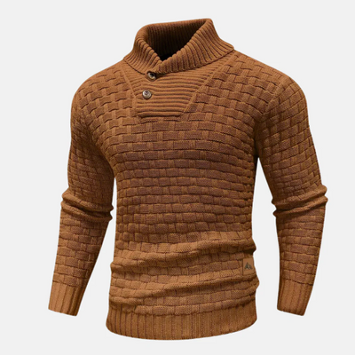 Ingram | Herren Strickpullover, Regular Fit mit Schalkragen & Knopfverschluss