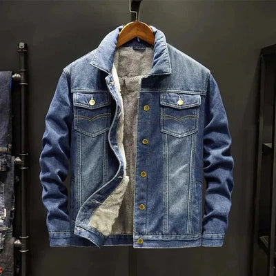 Carrington | Herren Denim Trucker Jacke mit Sherpa Fleece Futter & Klassischem Relaxed Fit