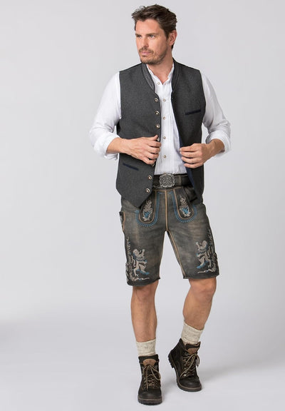 Herren Trachtenhemd | Elegantes Vest mit Stehkragen