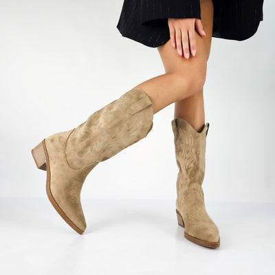 Cowboy Stiefeletten mit Blockabsatz