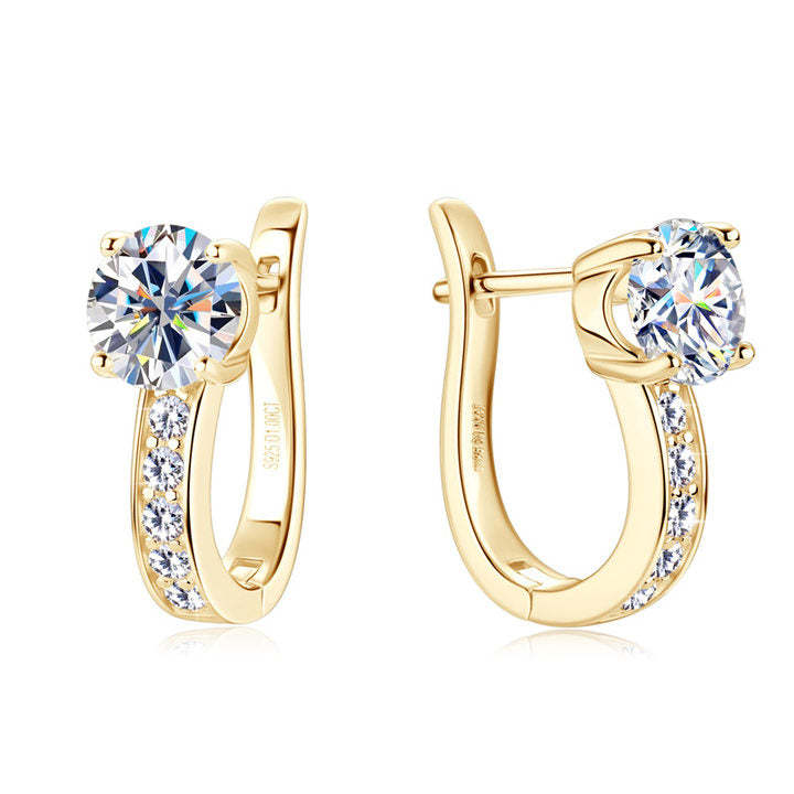 Channel™ | Gold Moissanite Huggie Ohrringe