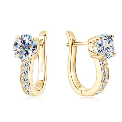 Channel™ | Gold Moissanite Huggie Ohrringe