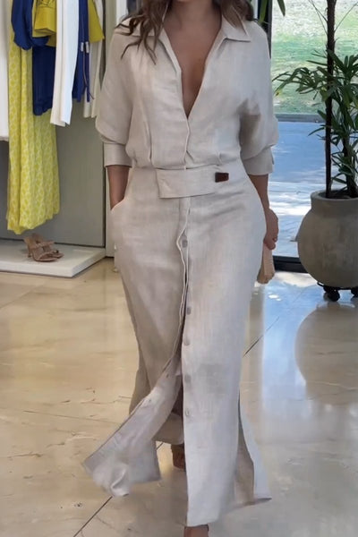 Jeanette | Maxikleid mit V-Ausschnitt