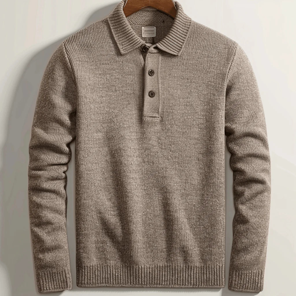 Langarm Polo Strickpullover