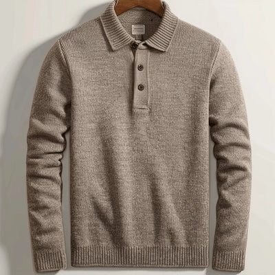 Langarm Polo Strickpullover