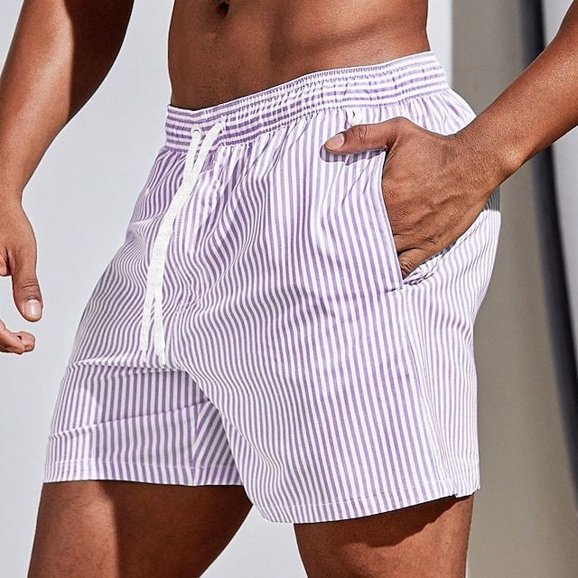 Sahari – Gestreifte Badeshorts im maritimen Stil für Herren