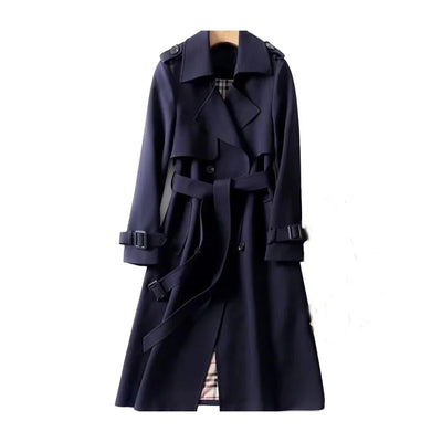 Klassischer Damen Trenchcoat mit Gürtel und Doppelkragen