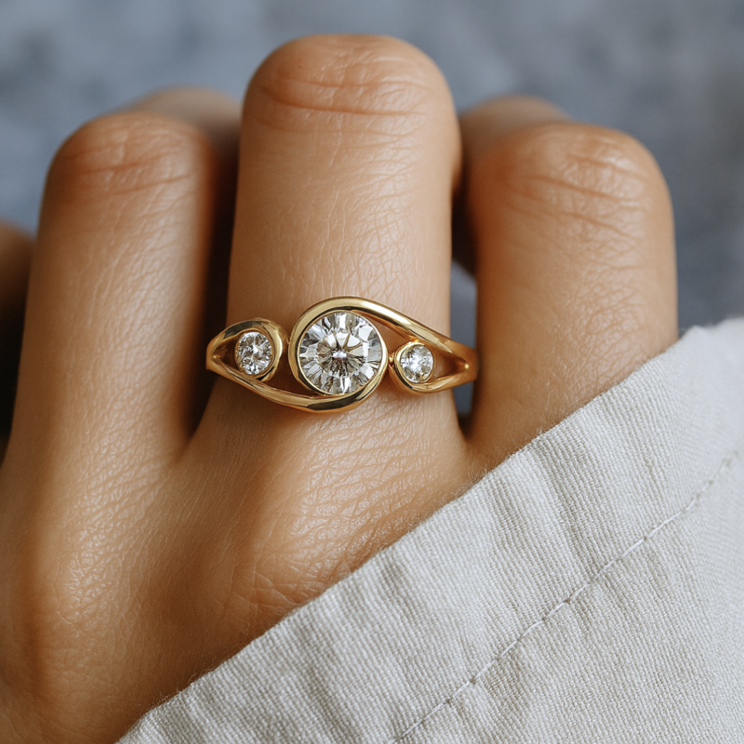 Exklusiver Goldene Spirale Ring