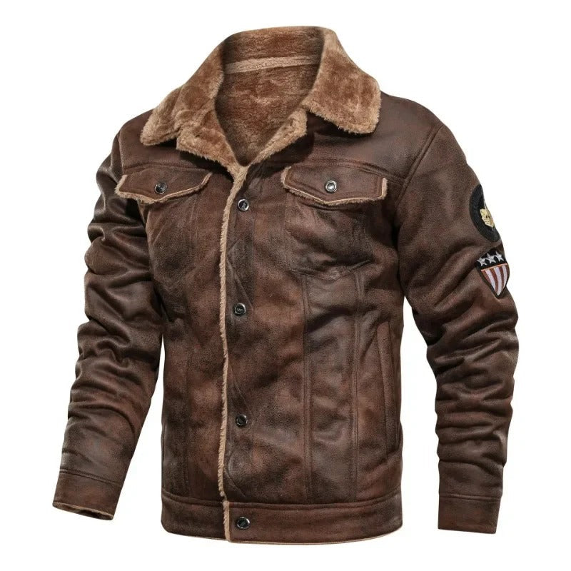 Valentin® | Elegante Lederjacke aus warmem Fleece