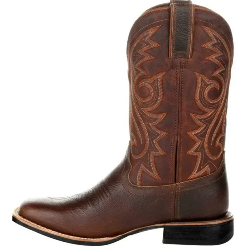 Herren Cowboy Stiefel Mit Stickmuster Und Authentischem Design