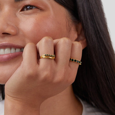 Mary - Smaragdgrüner, geschichteter Ring