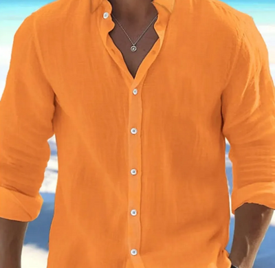 Sahari – Leichtes Leinenhemd für Herren mit offener Kragen