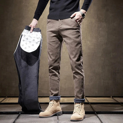 Wetherby | Herren Cord-Hose Slim Fit mit Fleece-Futter für warme Casual-Styles