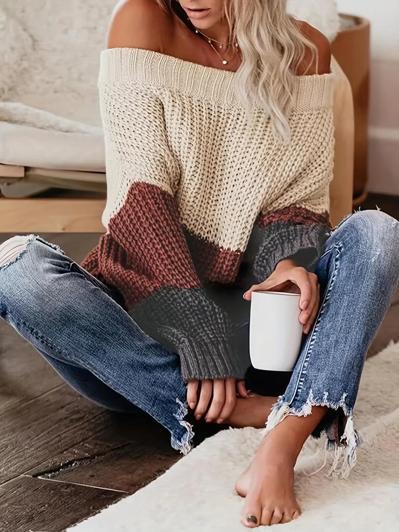 Karyll | Müheloser Stil Chic Komfort Schulterfreier Strickpullover