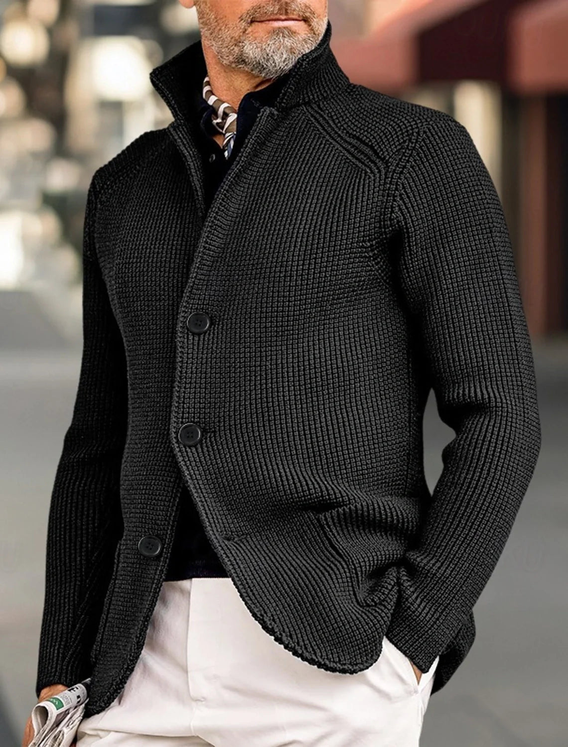 Kenneth | Herren Cardigan aus Weichem Strick mit Eleganter Knopfleiste