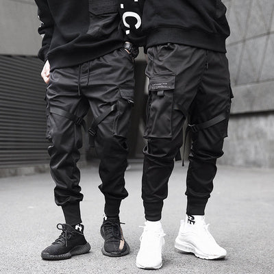 Herren Techwear Cargo Jogginghose Mit Taktischem Design