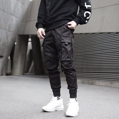Herren Techwear Cargo Jogginghose Mit Taktischem Design
