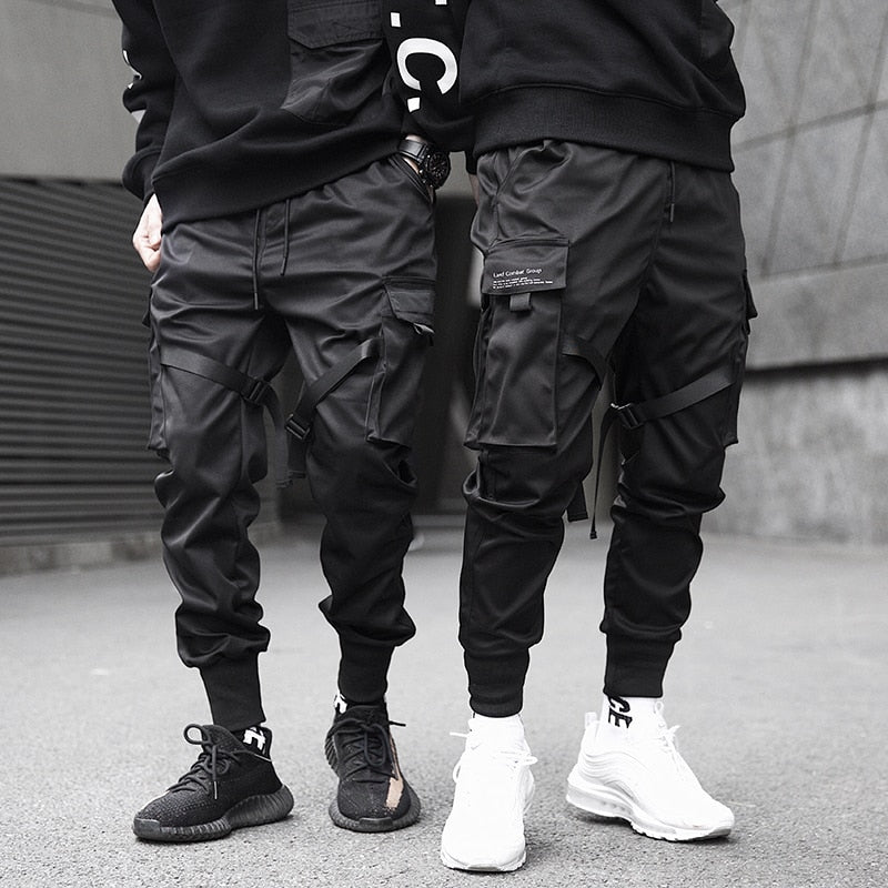 Herren Techwear Cargo Jogginghose Mit Taktischem Design
