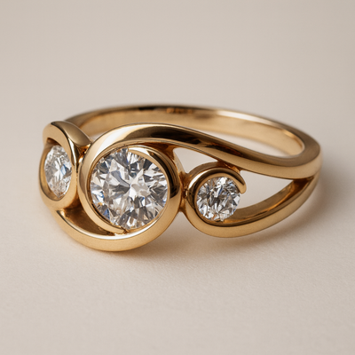 Exklusiver Goldene Spirale Ring