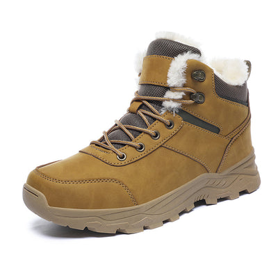 Herren Winterstiefel Aus Leder Mit Wasserdichtem Design
