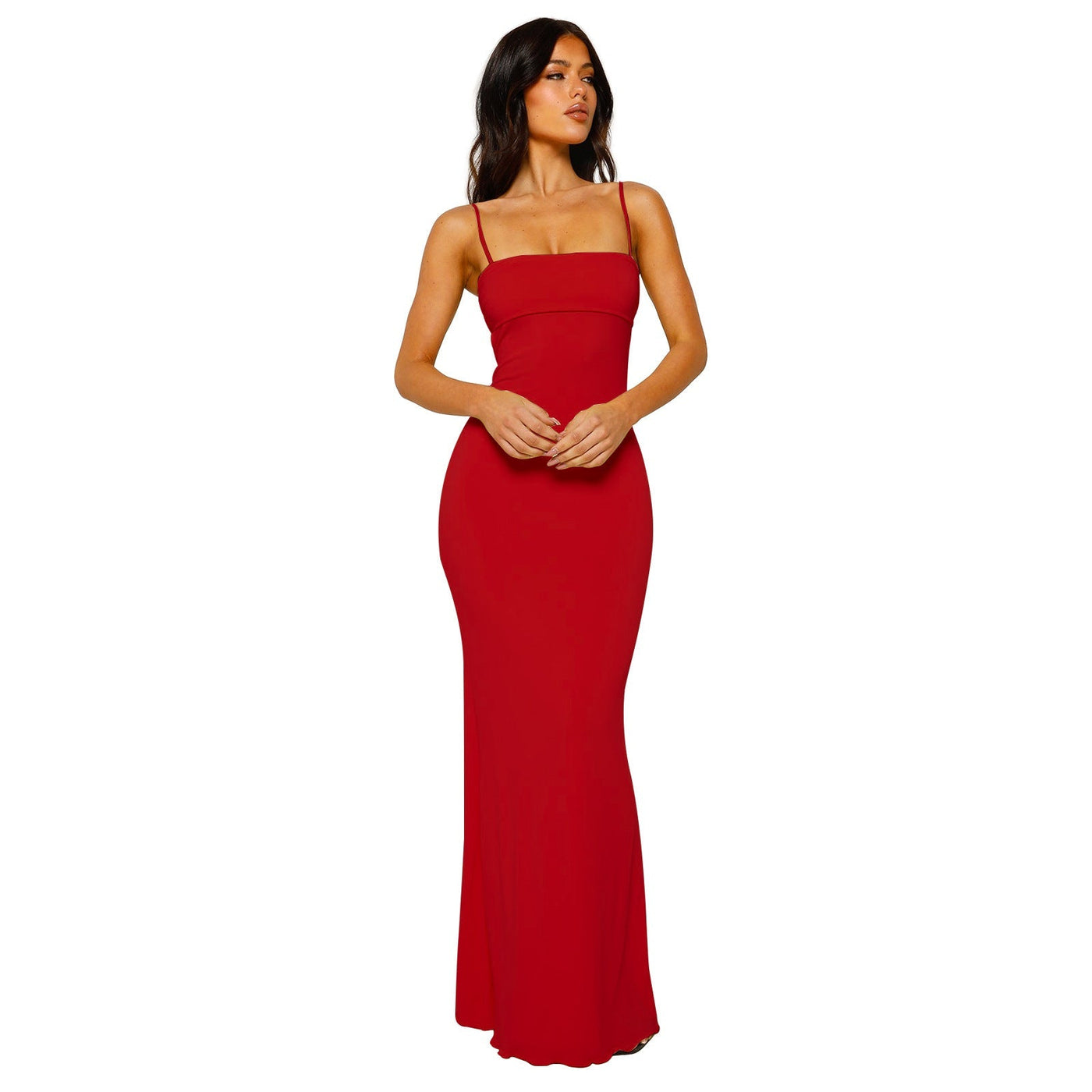 Sahari – Elegantes Bodycon-Maxikleid mit offenem Rücken
