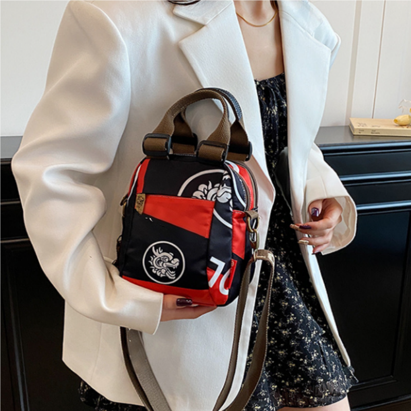 Sibella – Modische Mehrlagige Umhänge Tasche Mit Drucken