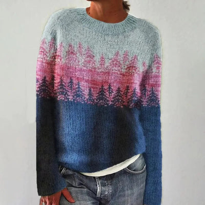 Lexi - Retro Nordisches Muster Herbstpullover