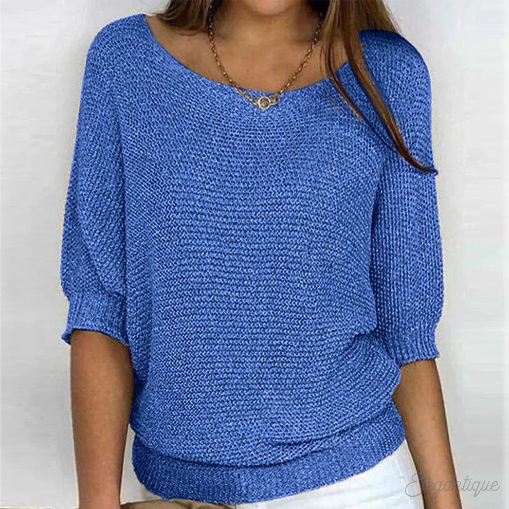 Natalie - Bequemer Rundhalsausschnitt Pullover