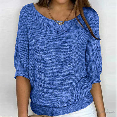 Natalie - Bequemer Rundhalsausschnitt Pullover