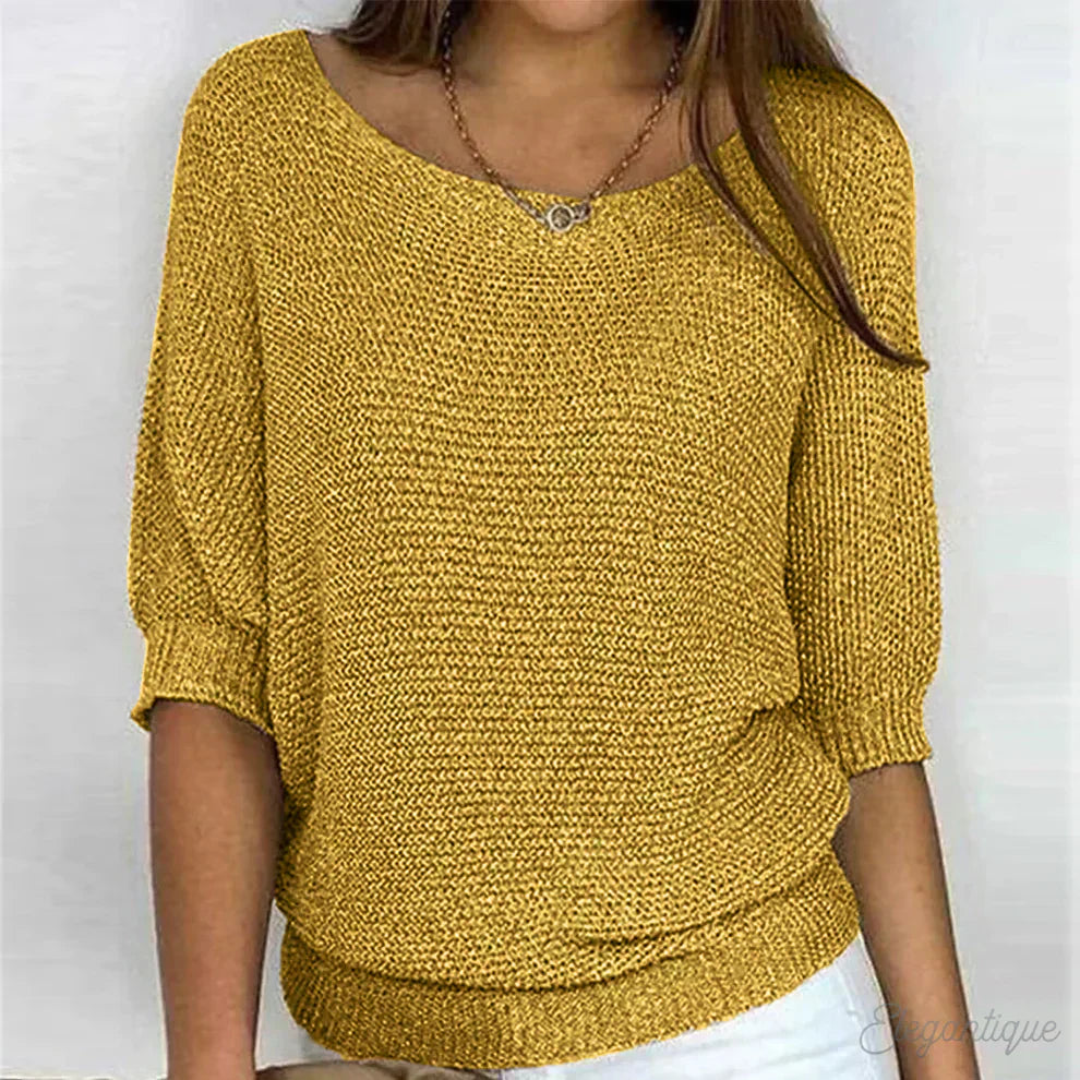 Natalie - Bequemer Rundhalsausschnitt Pullover