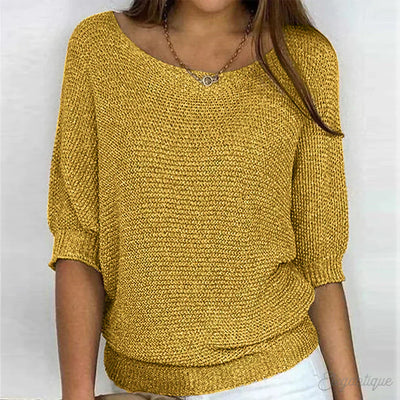 Natalie - Bequemer Rundhalsausschnitt Pullover