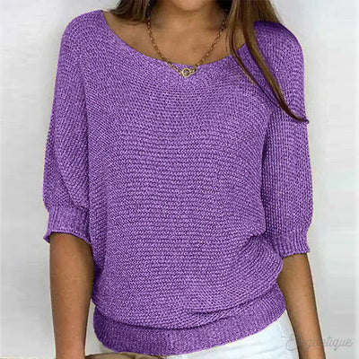 Natalie - Bequemer Rundhalsausschnitt Pullover
