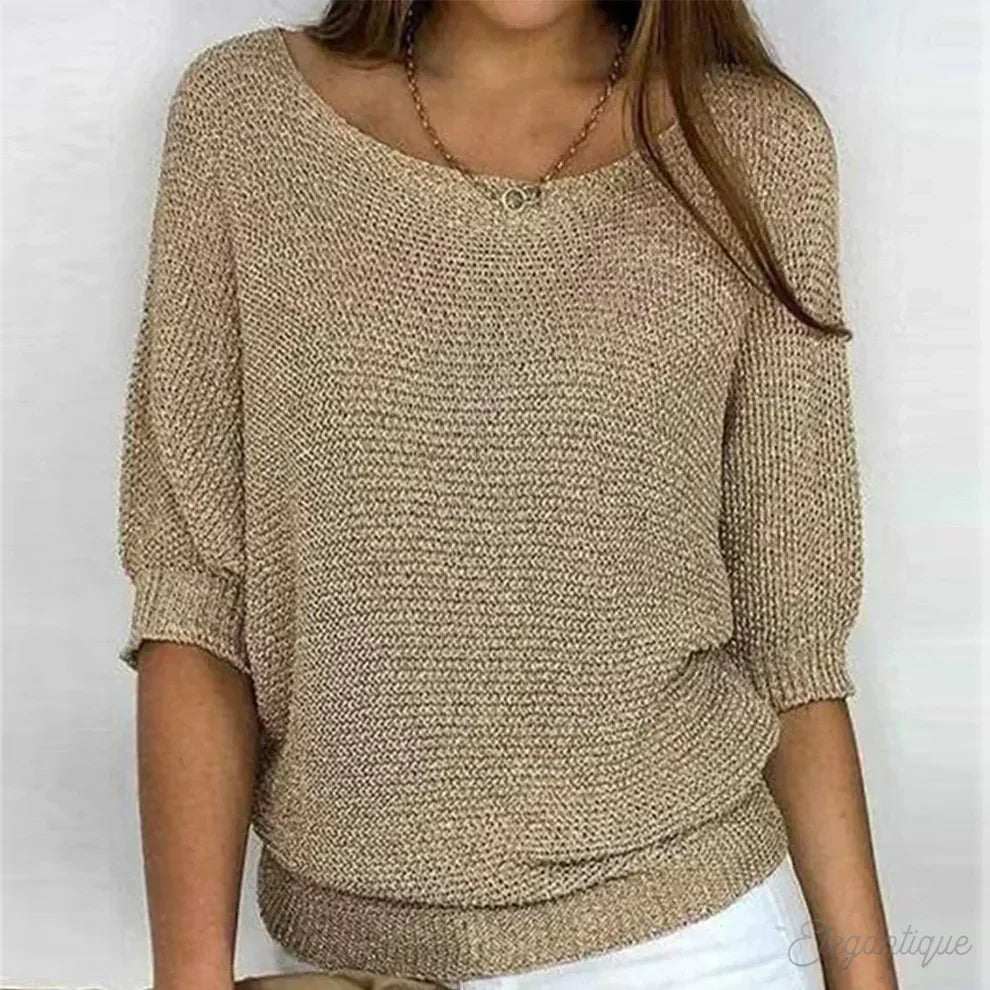 Natalie - Bequemer Rundhalsausschnitt Pullover