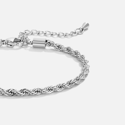 Verdrehtes Ketten-Silberarmband