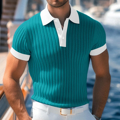 Herren Sommer Polo Mit Strukturiertem Strickdesign