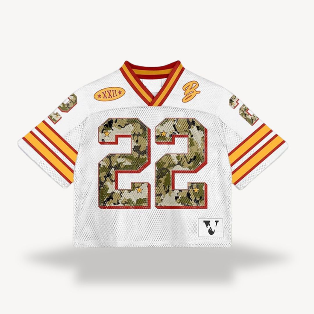 Sahari – Retro-Fußballshirt mit Vintage-Print