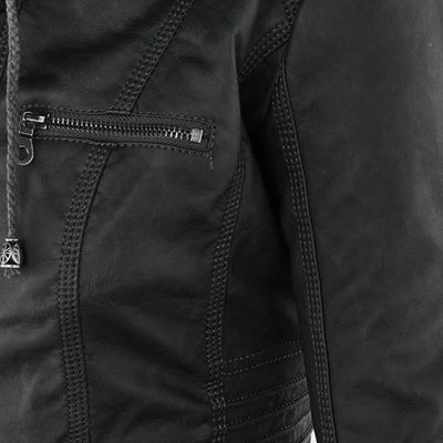 Damenjacke mit verstellbarer Kapuze und Reißverschlüssen